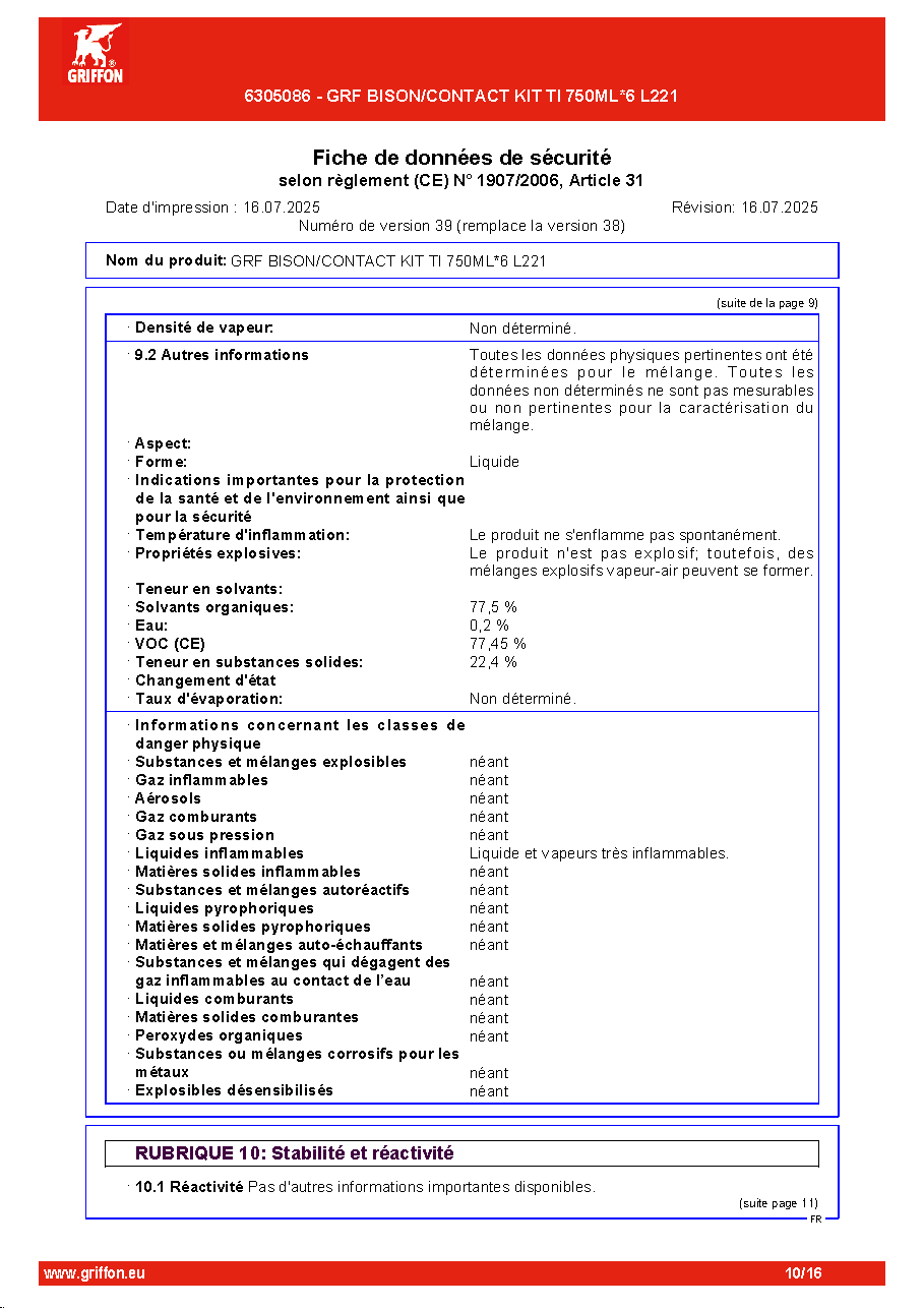 Fiche technique fournisseur