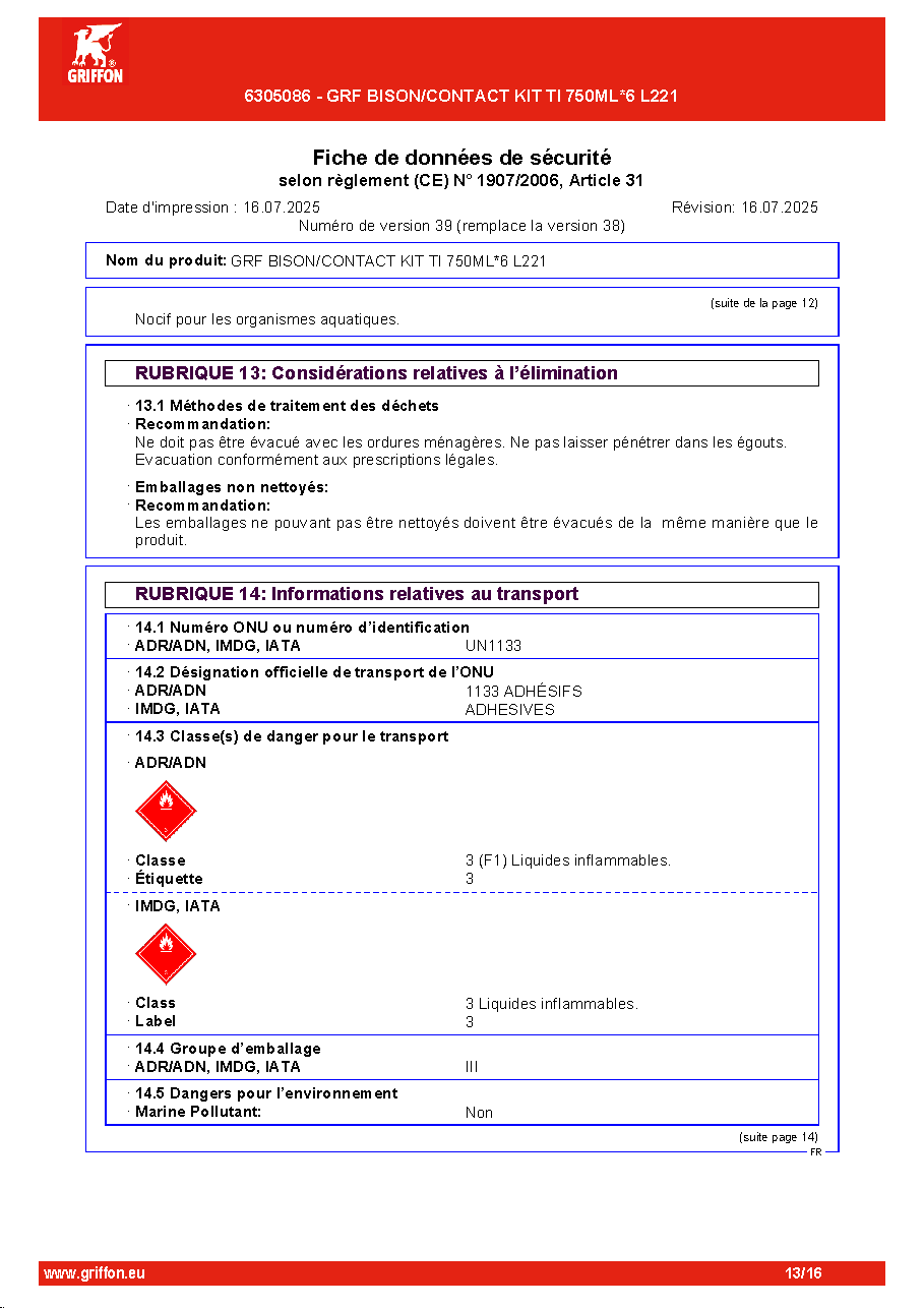Fiche technique fournisseur
