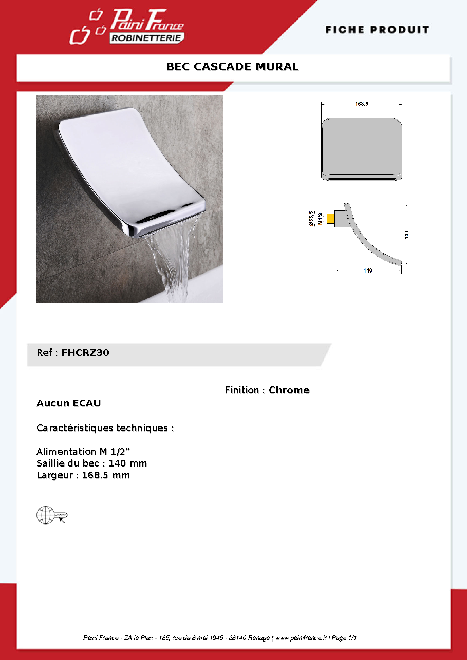 Fiche technique fournisseur