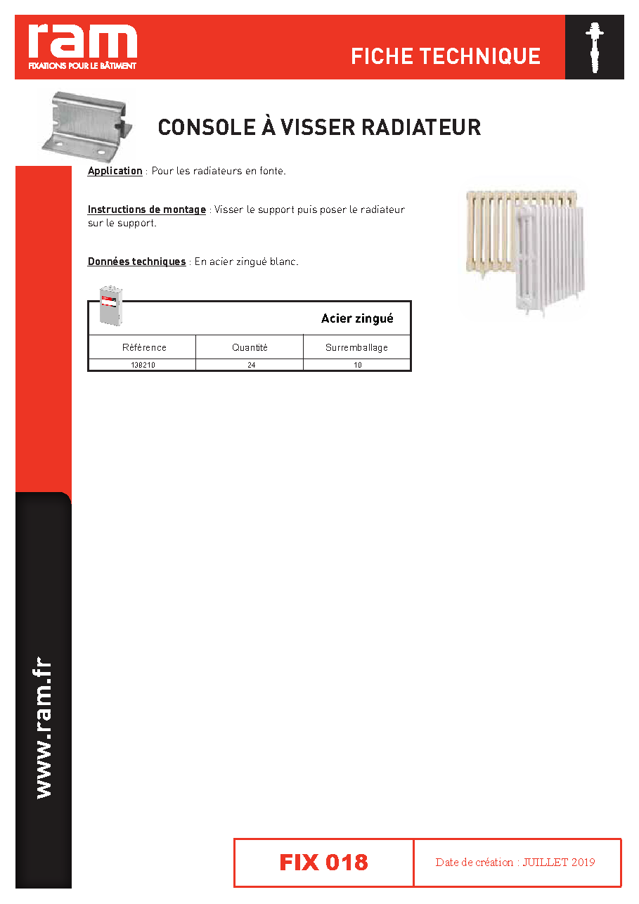 Fiche technique fournisseur