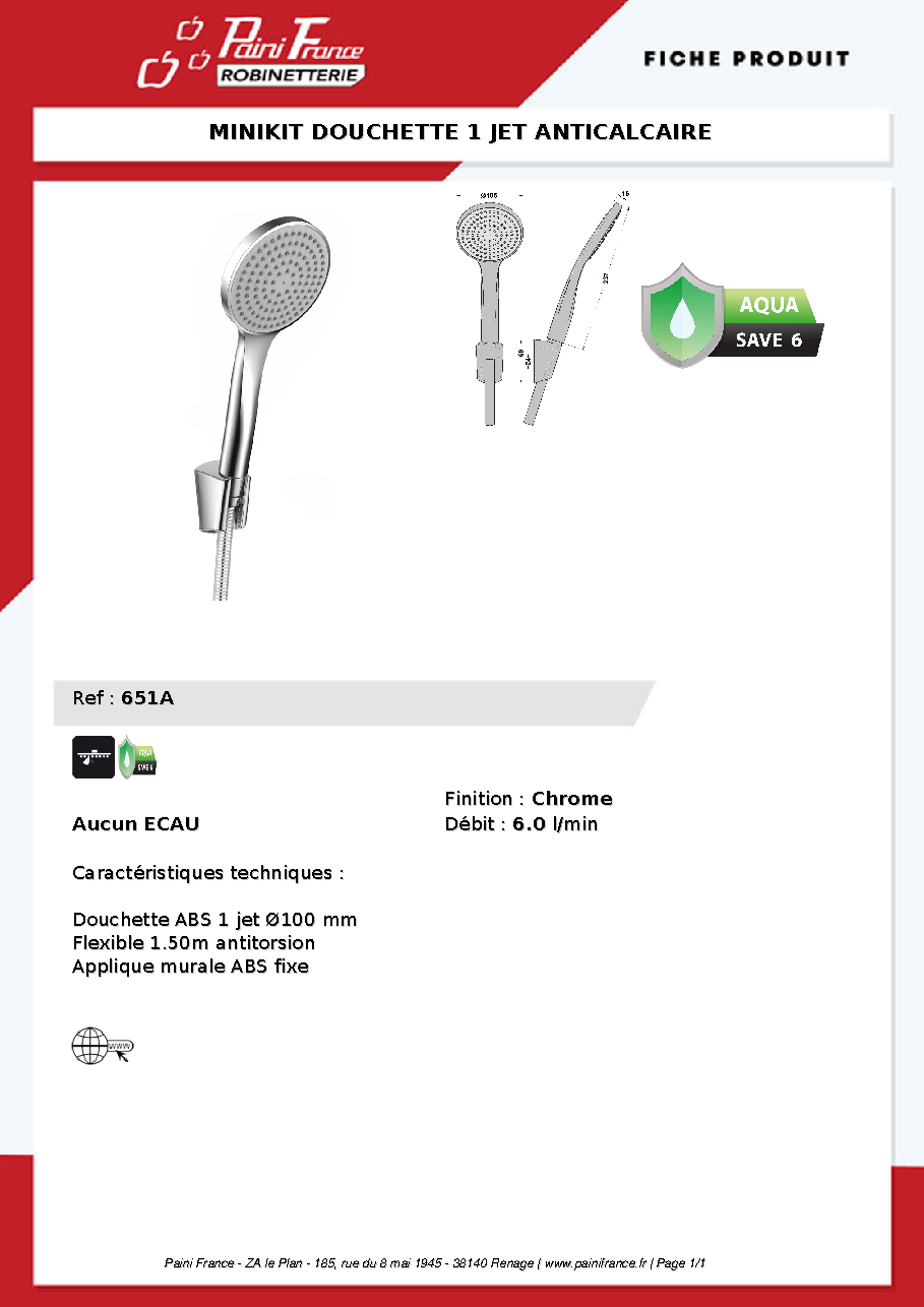 Fiche technique fournisseur