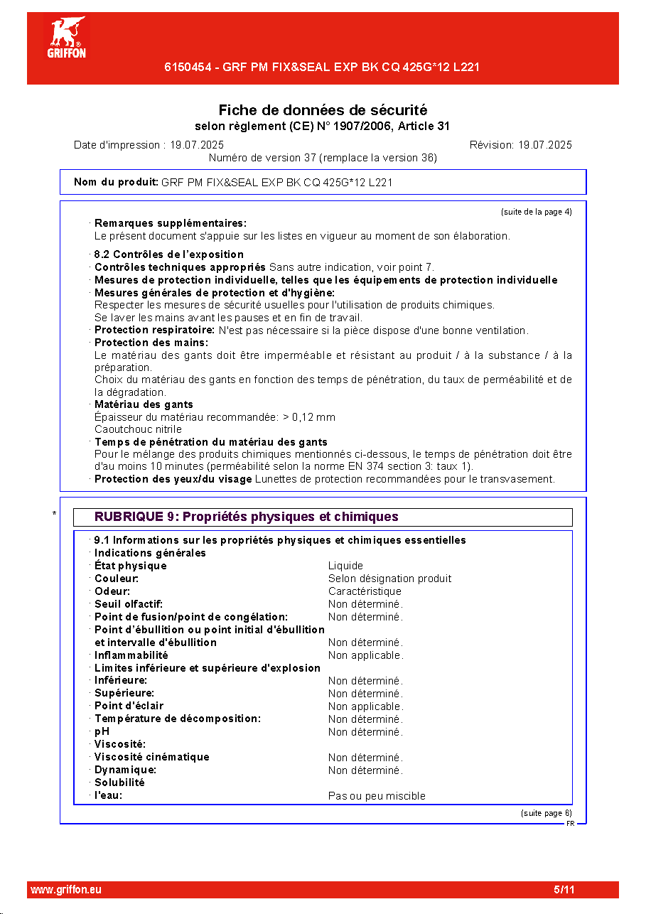 Fiche technique fournisseur