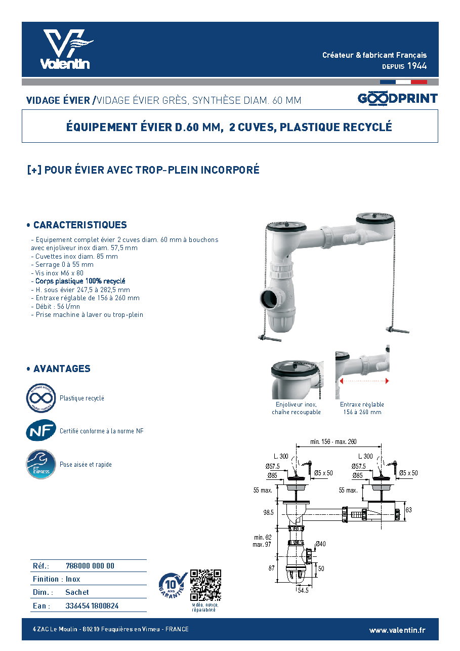 Fiche technique fournisseur