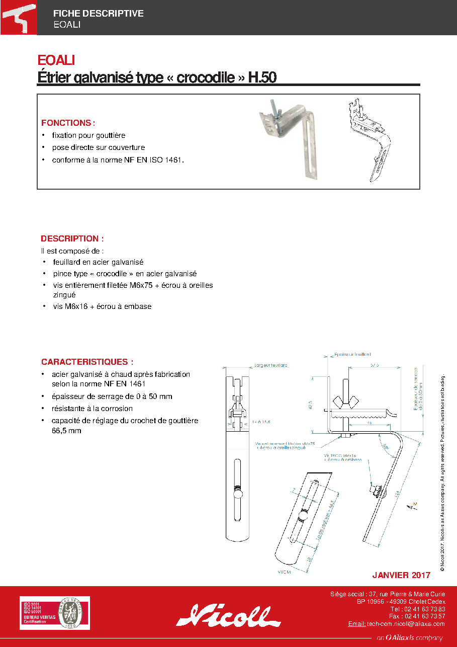 Fiche technique fournisseur