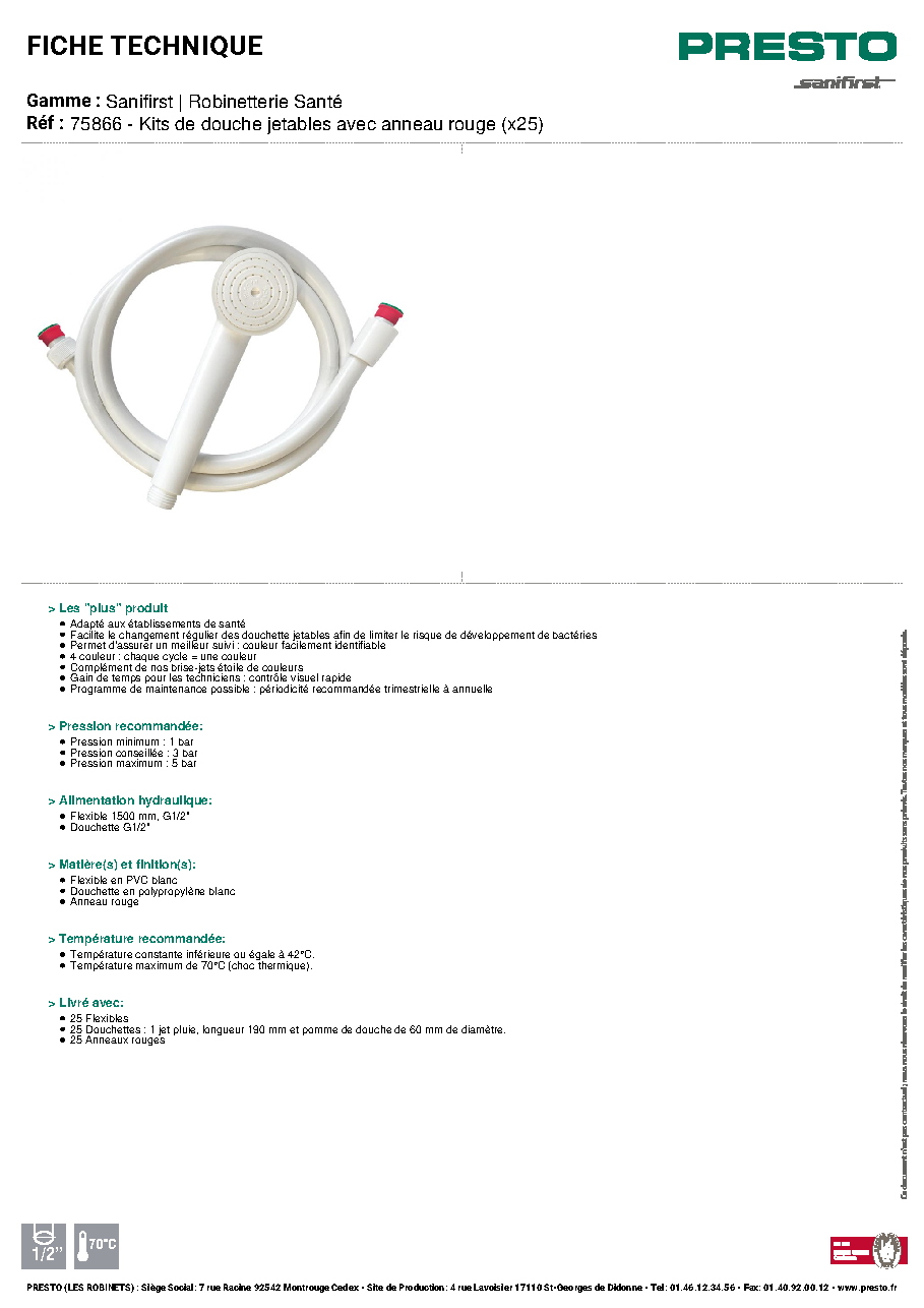 Fiche technique fournisseur