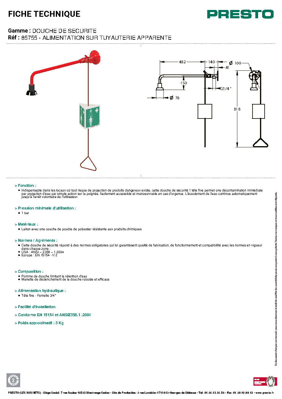 Fiche technique fournisseur