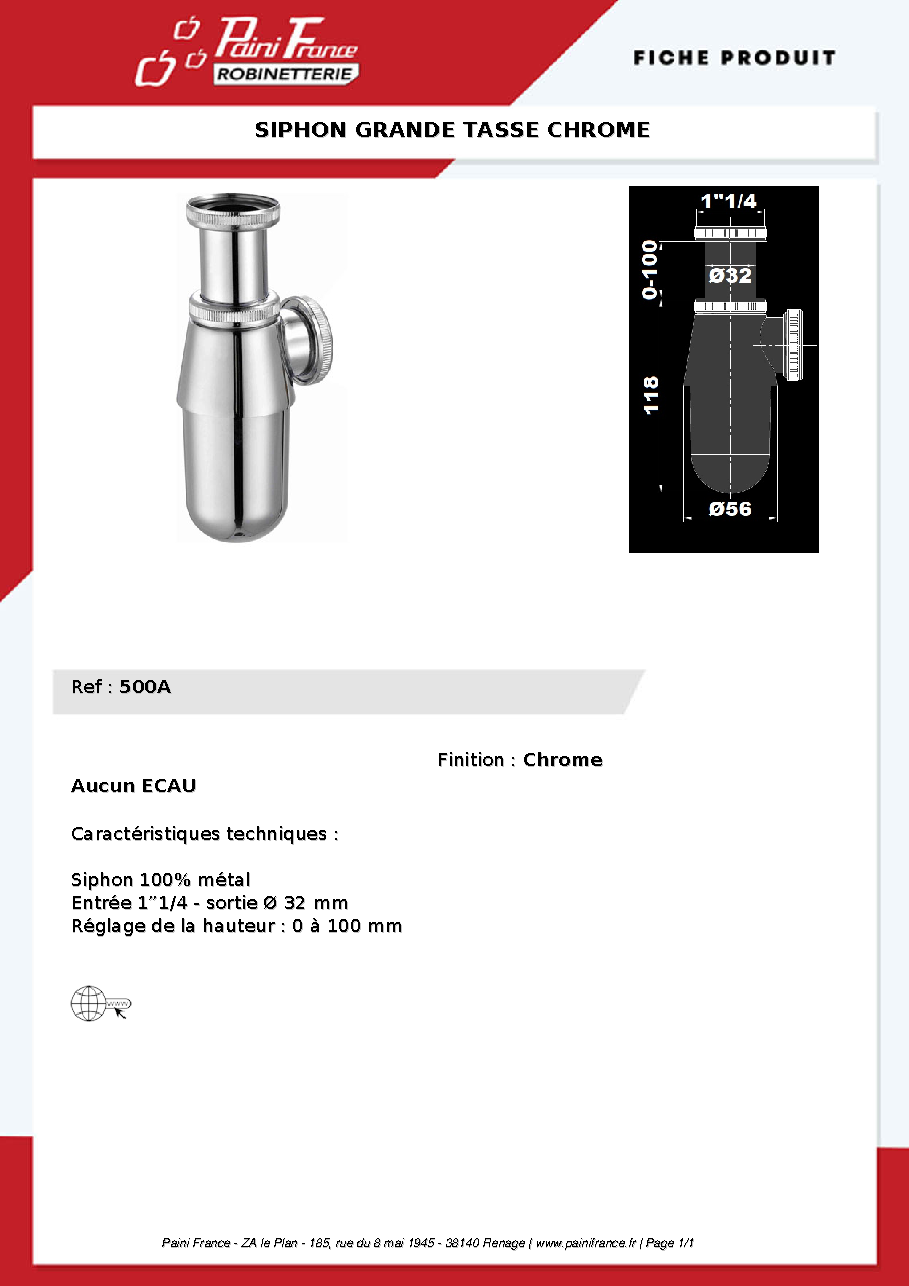 Fiche technique fournisseur