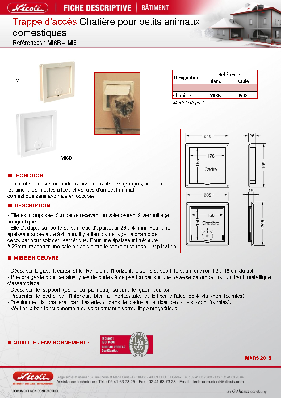 Fiche technique fournisseur