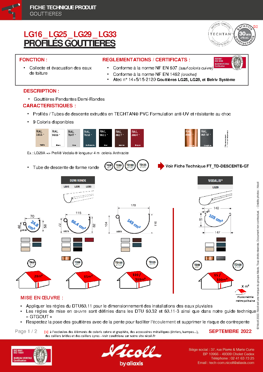 Fiche technique fournisseur