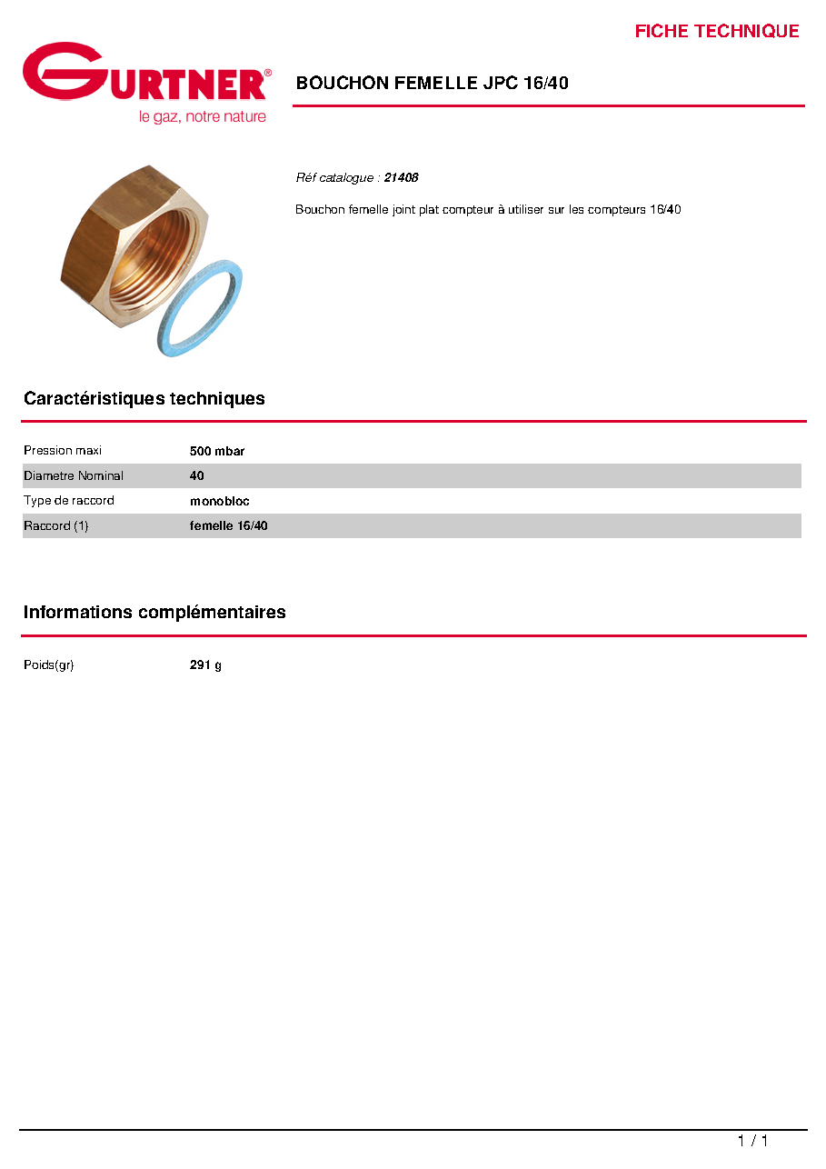 Fiche technique fournisseur