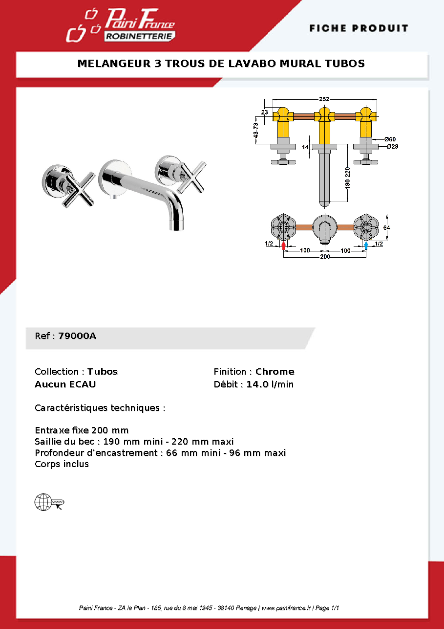 Fiche technique fournisseur