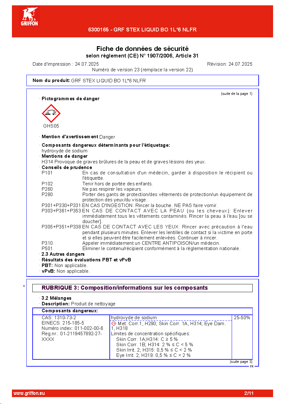 Fiche technique fournisseur