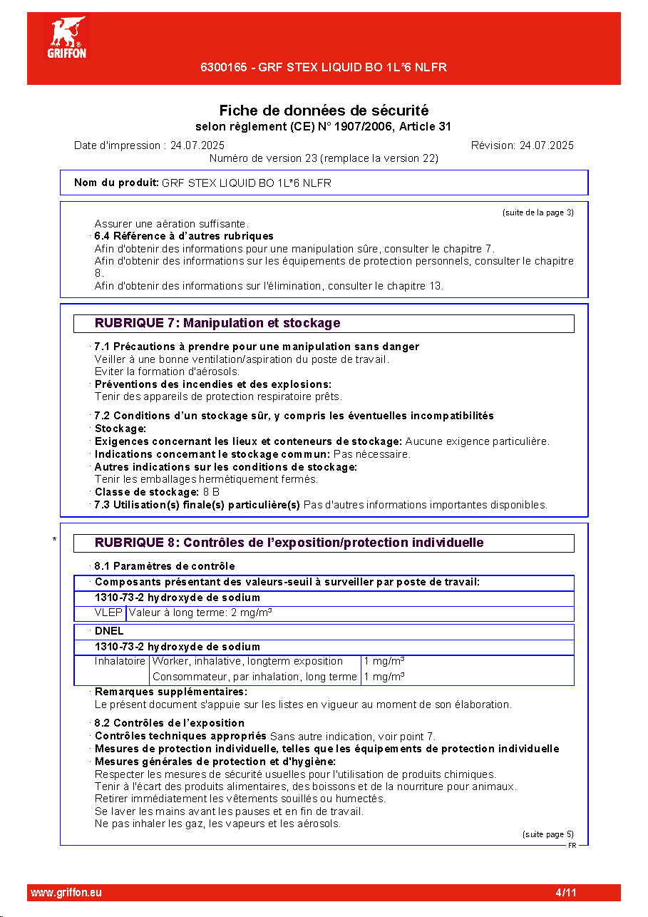 Fiche technique fournisseur