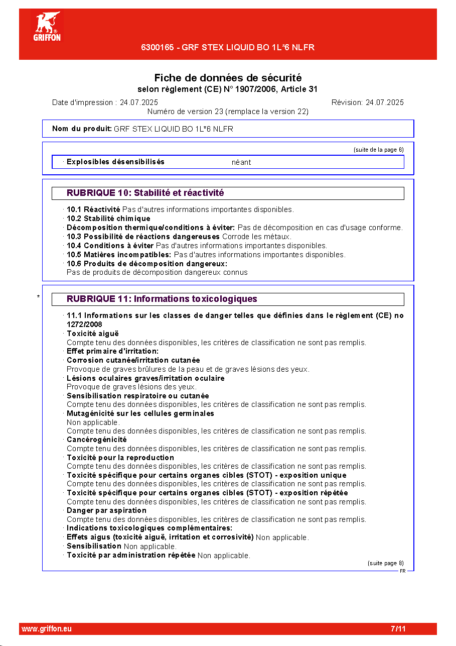 Fiche technique fournisseur