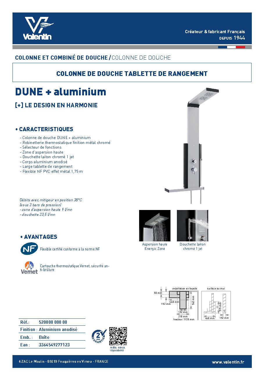Fiche technique fournisseur