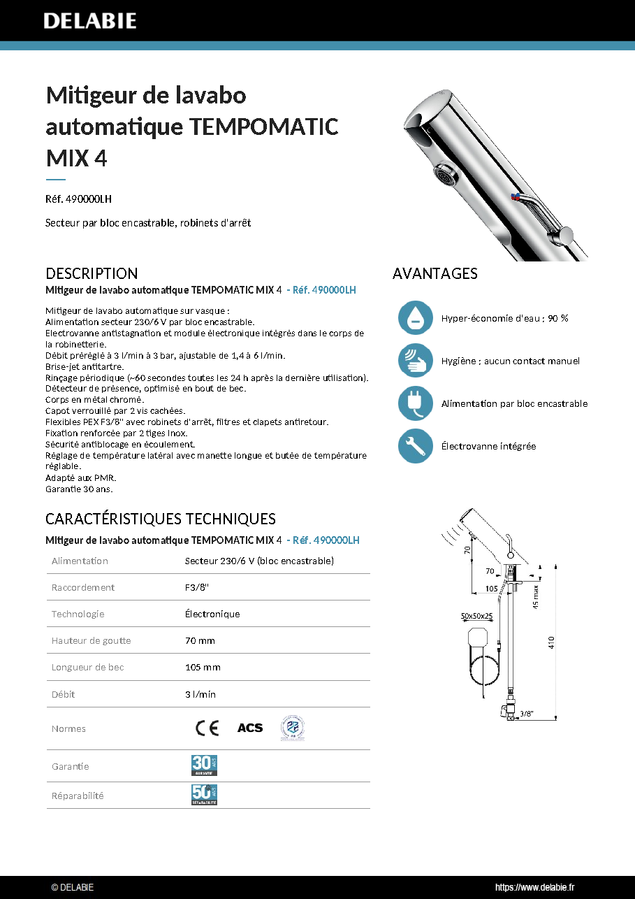 Fiche technique fournisseur