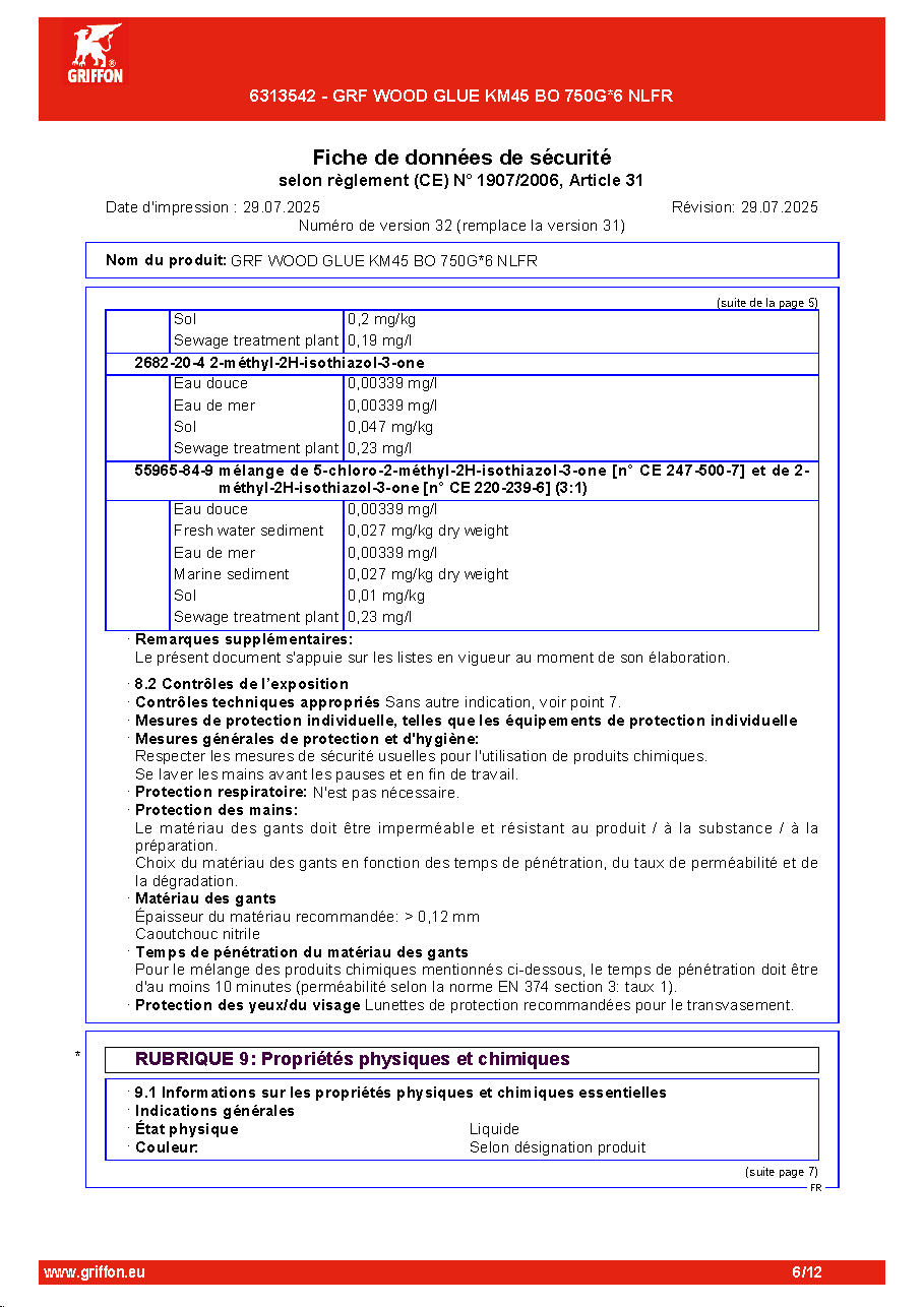 Fiche technique fournisseur