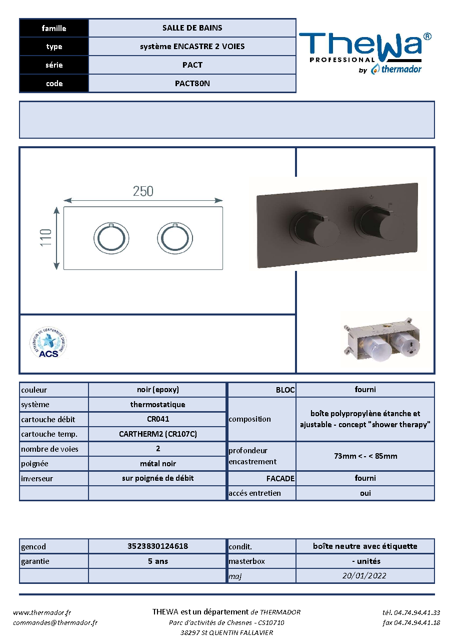 Fiche technique fournisseur