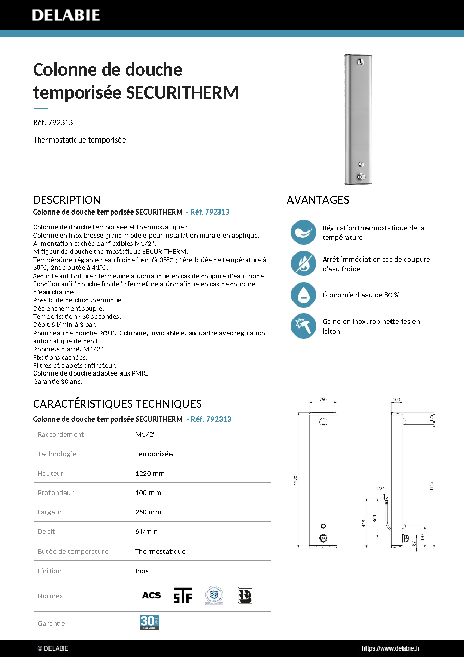 Fiche technique fournisseur
