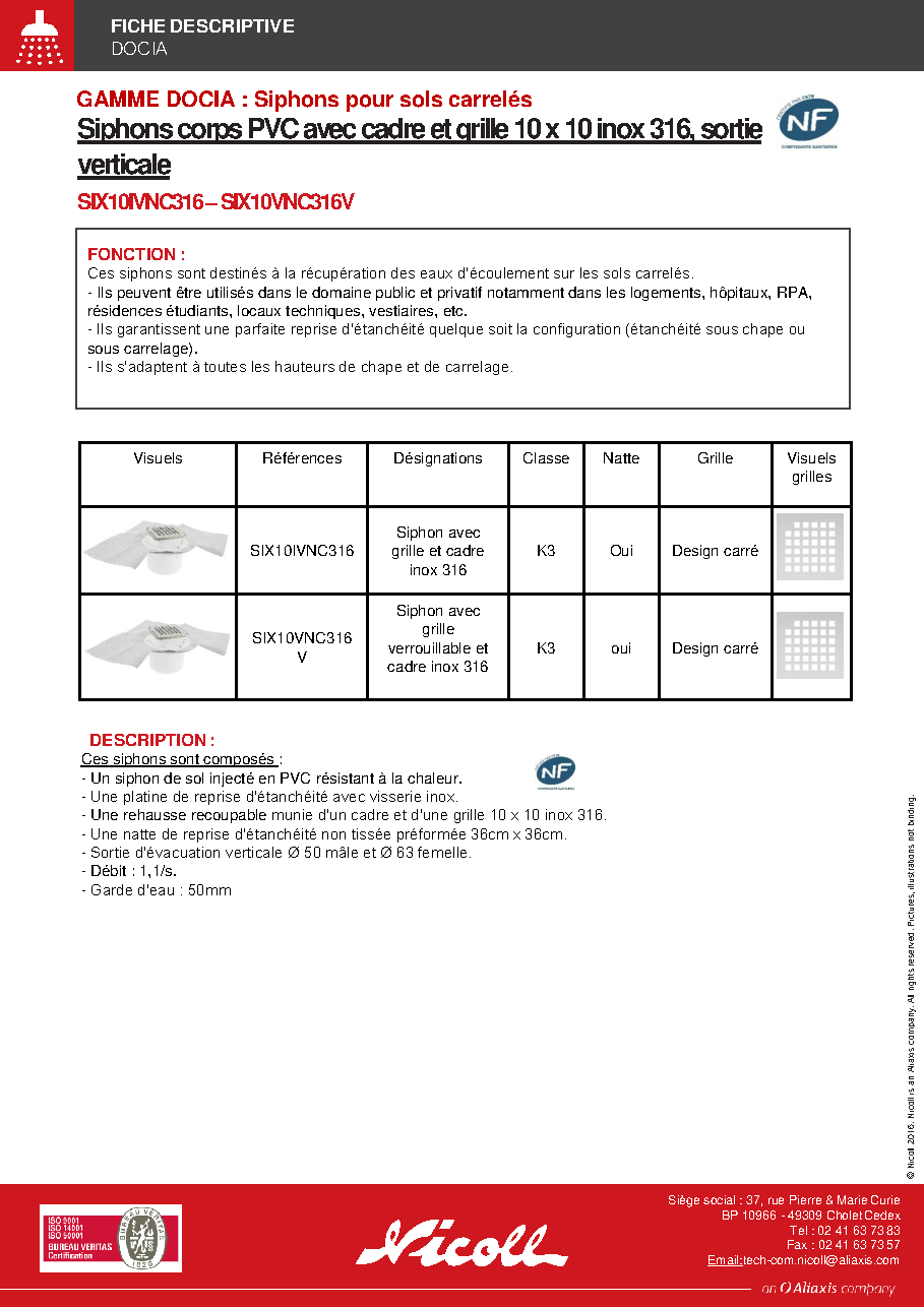 Fiche technique fournisseur