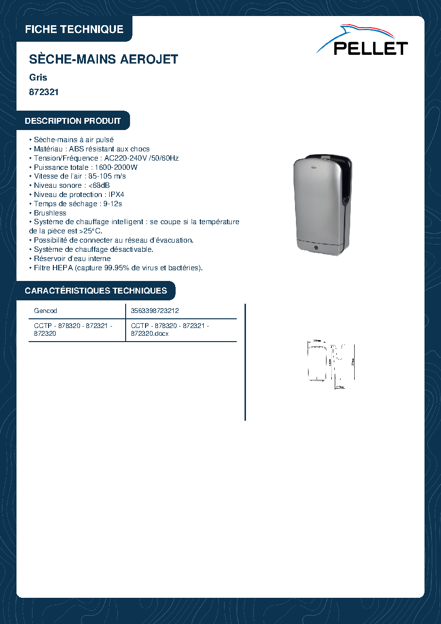 Fiche technique fournisseur
