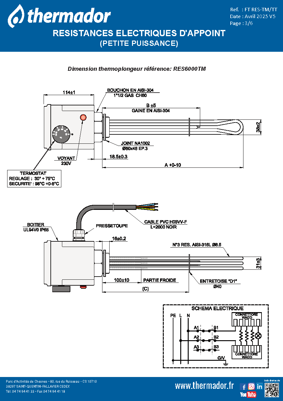 Fiche technique fournisseur