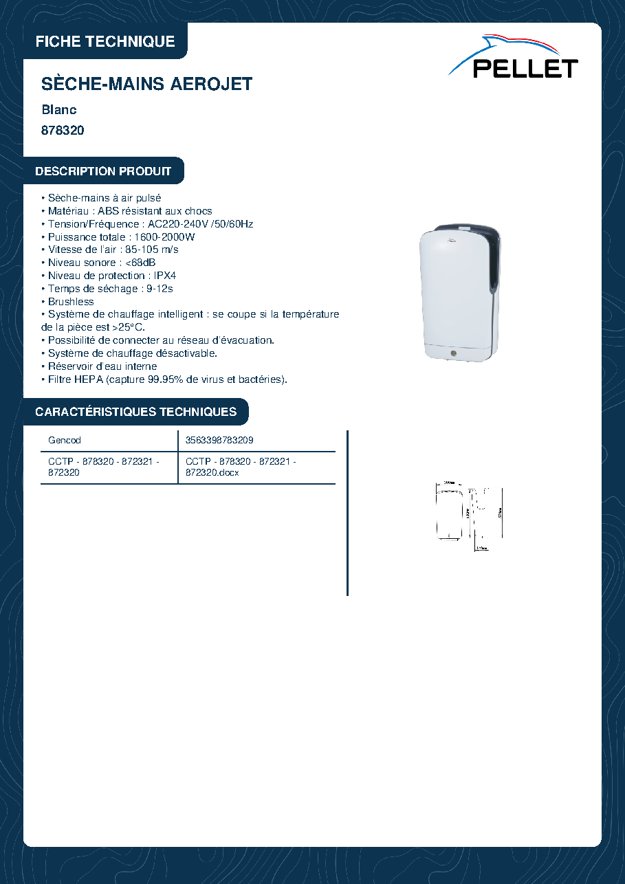 Fiche technique fournisseur