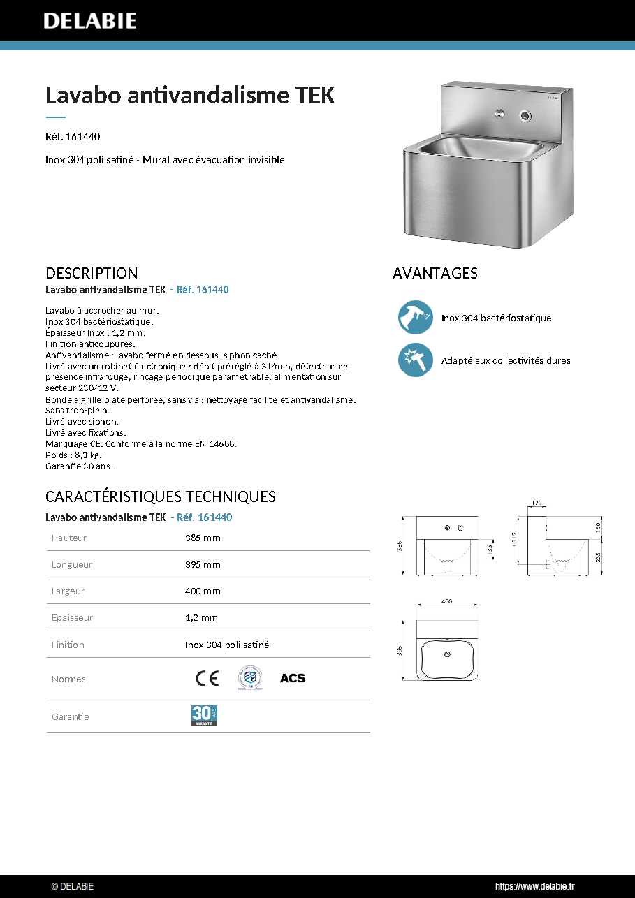 Fiche technique fournisseur
