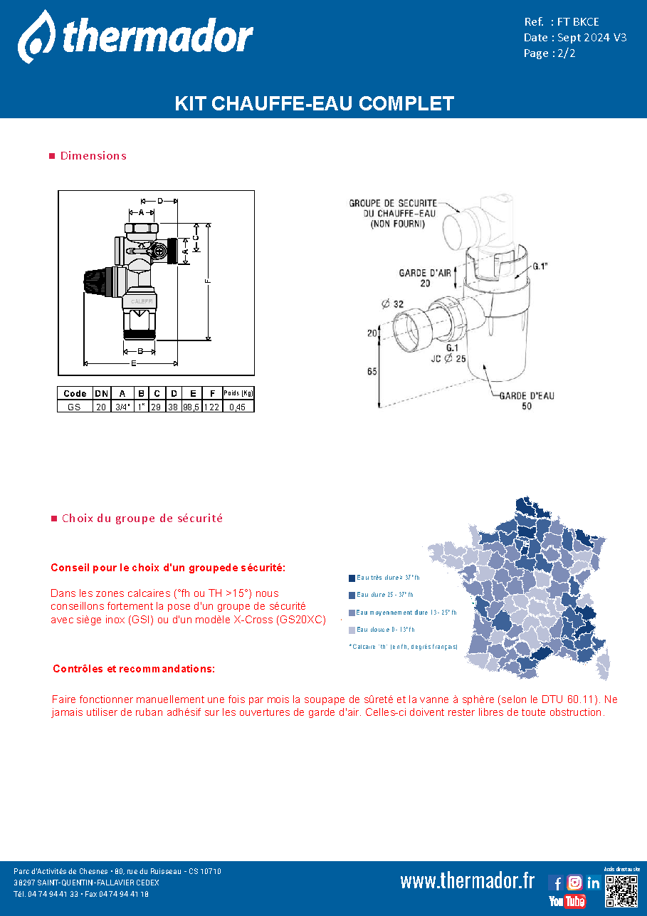 Fiche technique fournisseur