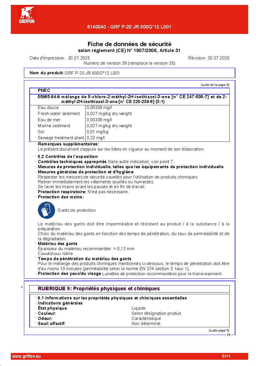 Fiche technique fournisseur