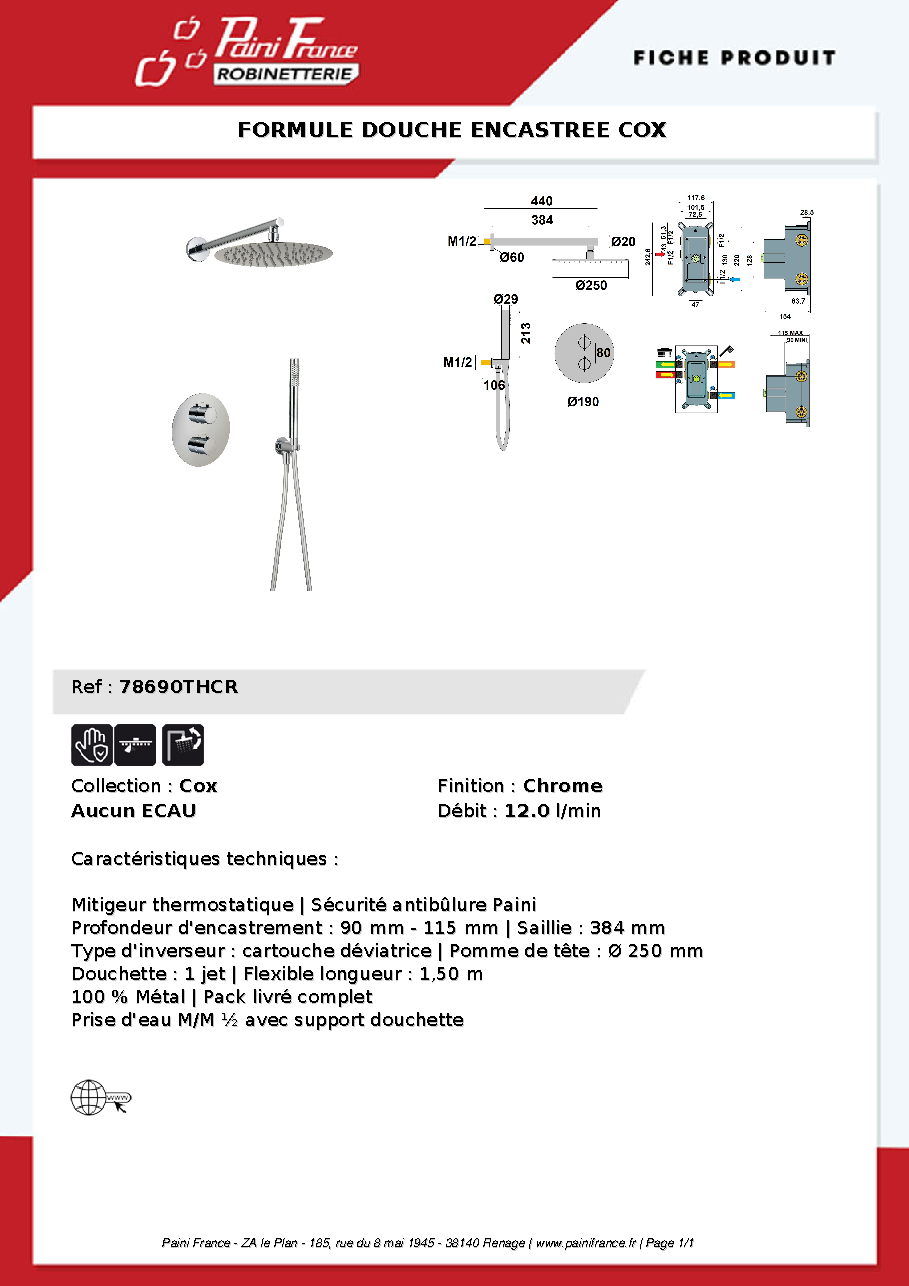 Fiche technique fournisseur