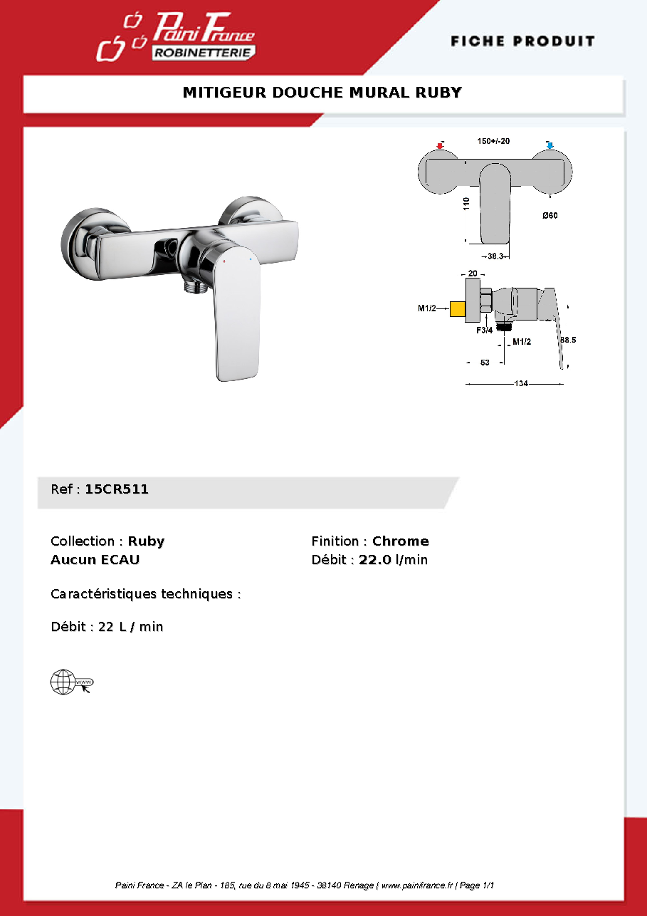 Fiche technique fournisseur