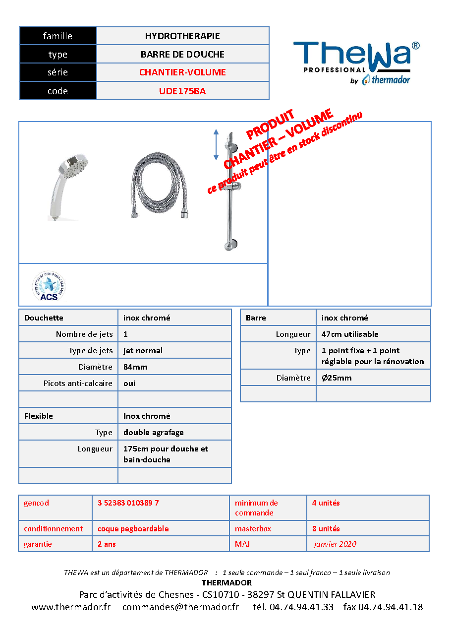 Fiche technique fournisseur