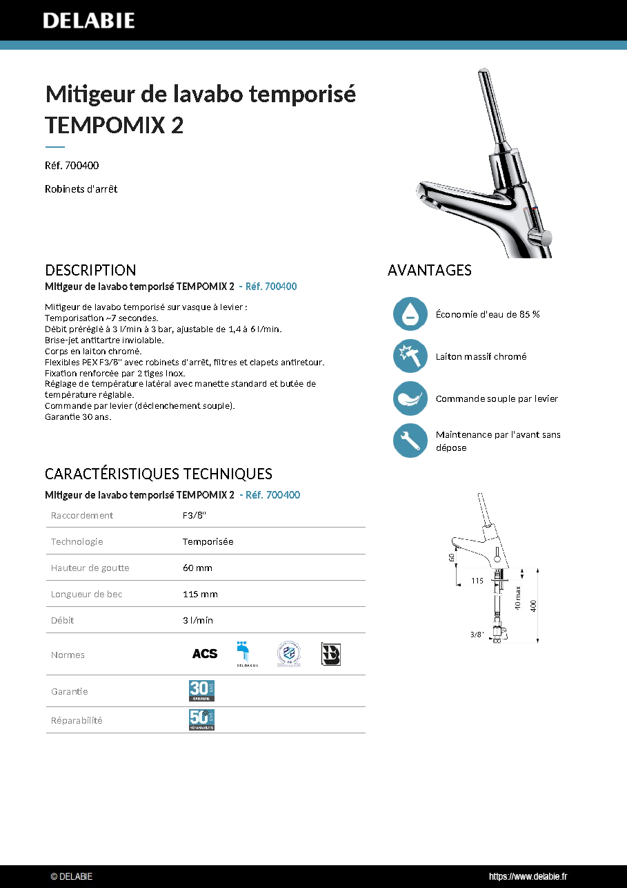 Fiche technique fournisseur