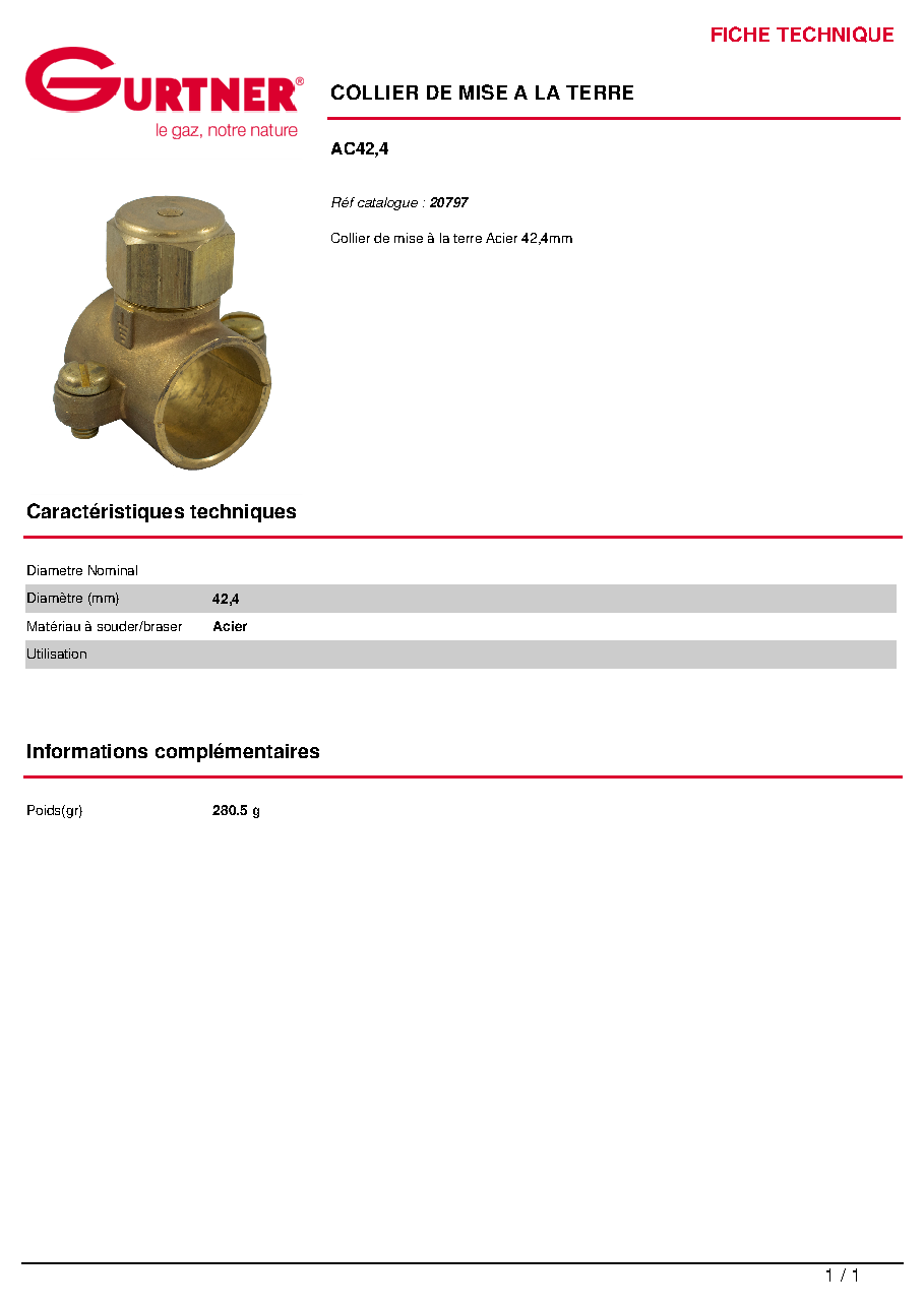 Fiche technique fournisseur