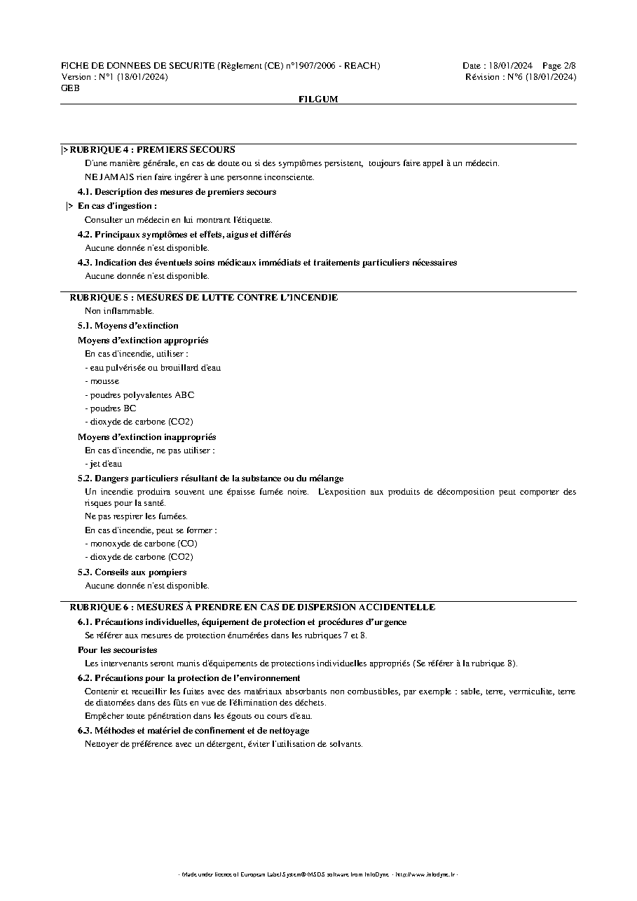 Fiche technique fournisseur