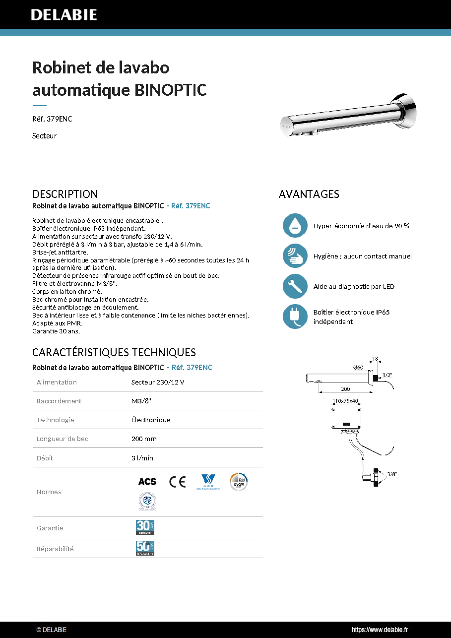 Fiche technique fournisseur