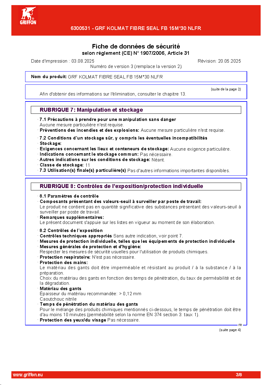Fiche technique fournisseur