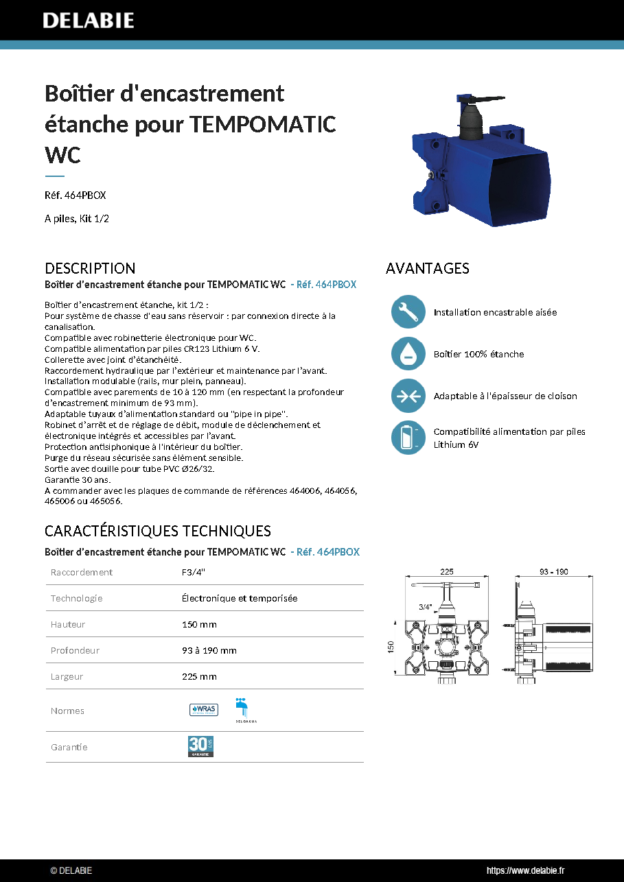 Fiche technique fournisseur