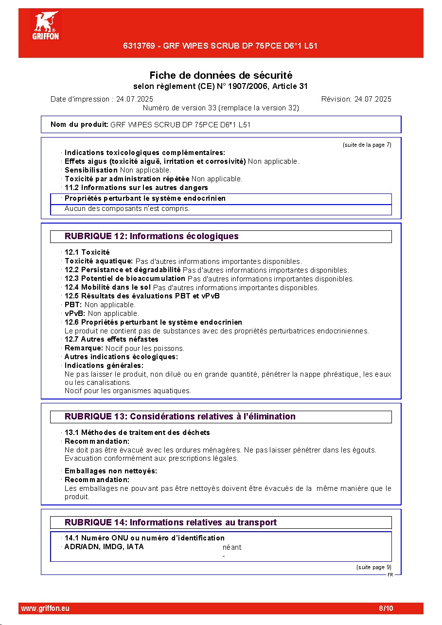 Fiche technique fournisseur