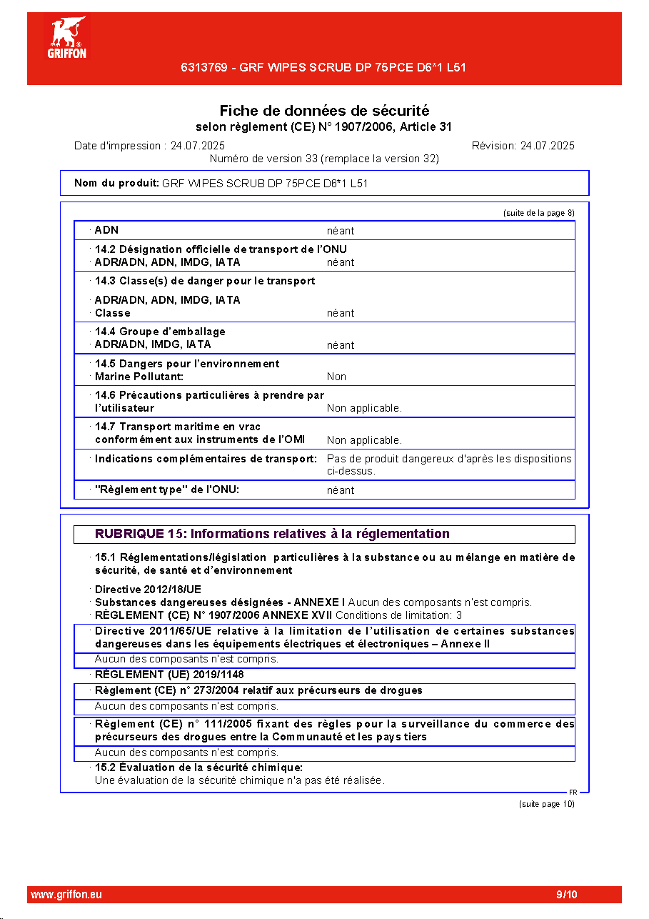 Fiche technique fournisseur