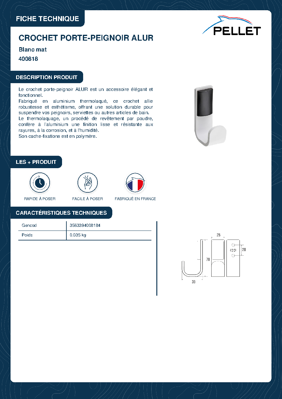 Fiche technique fournisseur