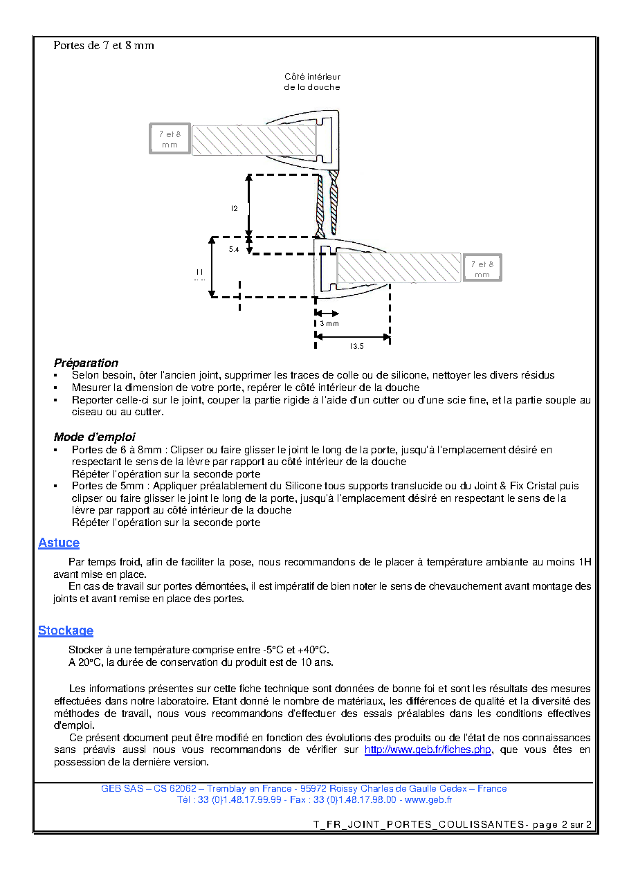 Fiche technique fournisseur