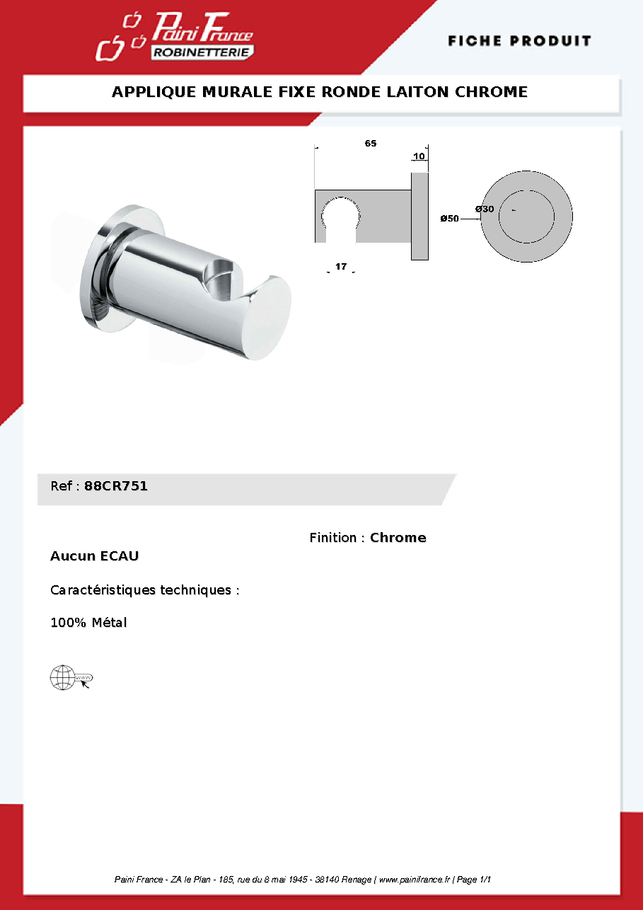 Fiche technique fournisseur