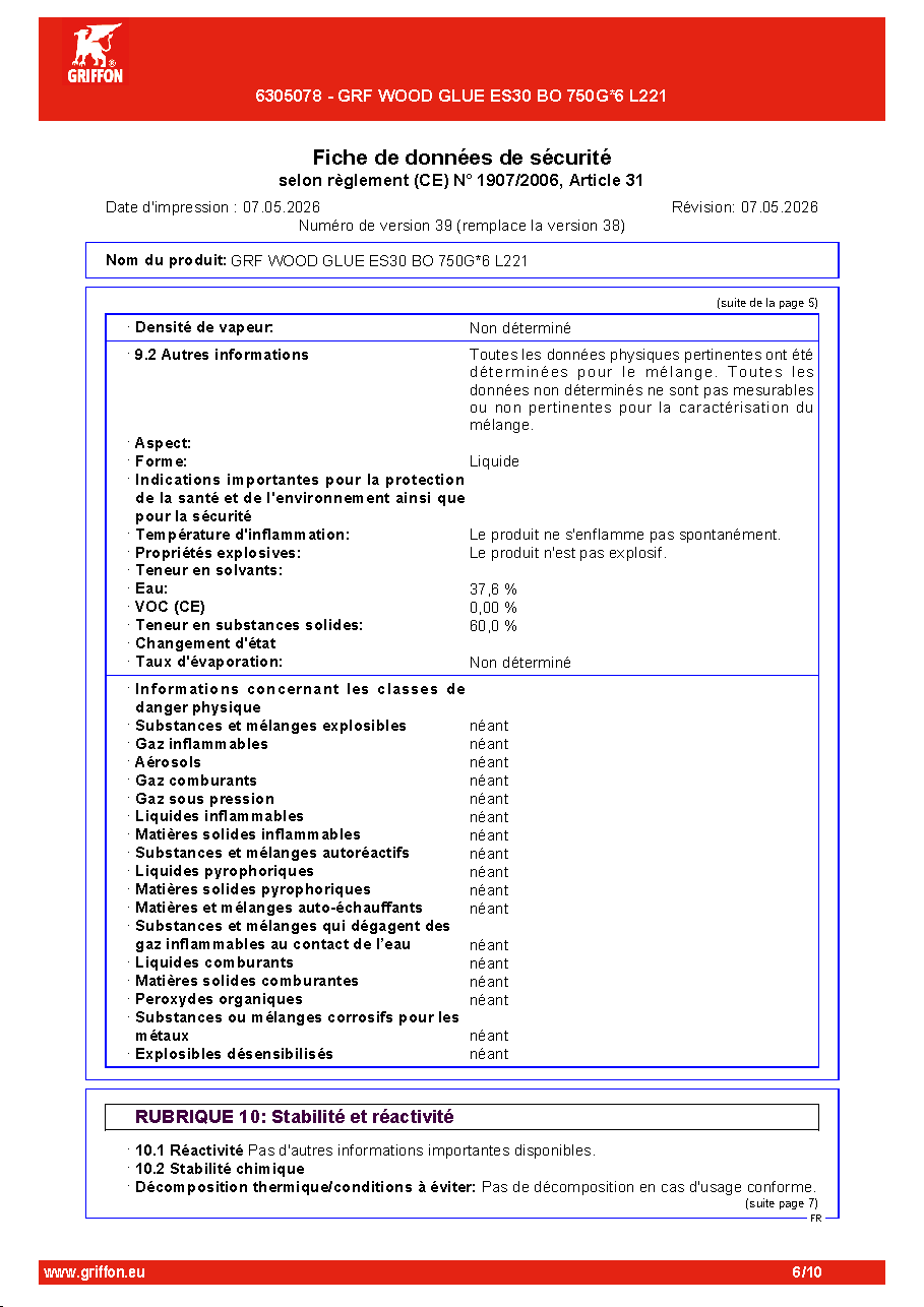 Fiche technique fournisseur