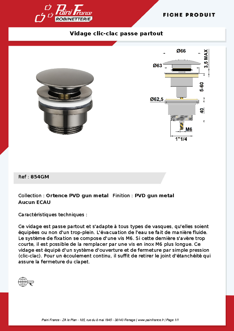 Fiche technique fournisseur