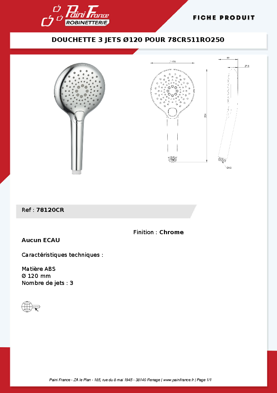 Fiche technique fournisseur