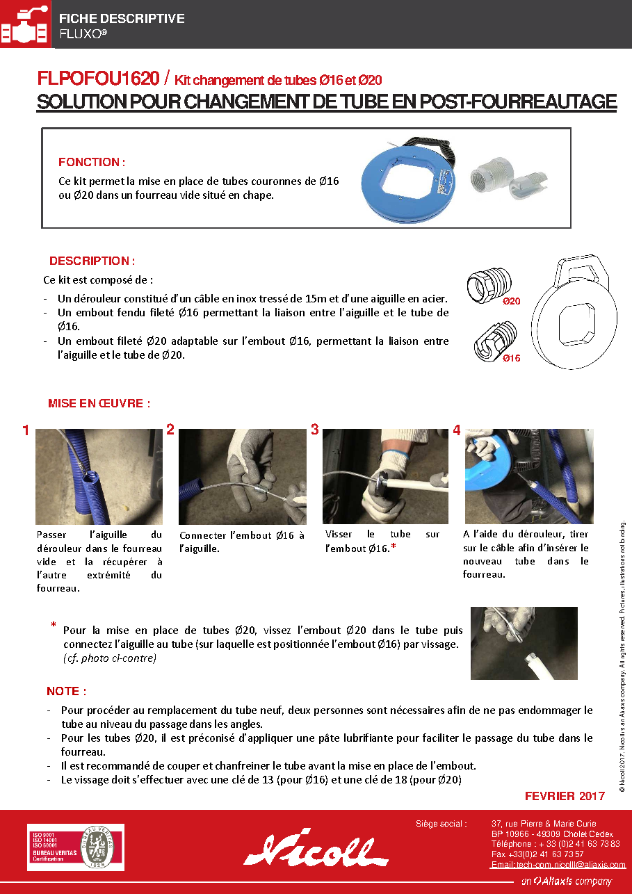 Fiche technique fournisseur