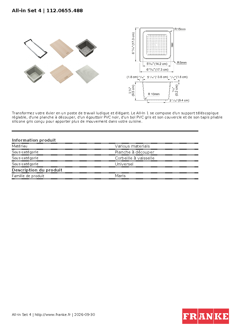 Fiche technique fournisseur