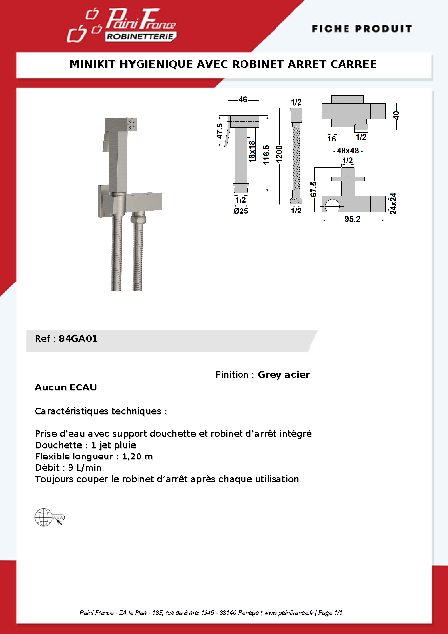 Fiche technique fournisseur